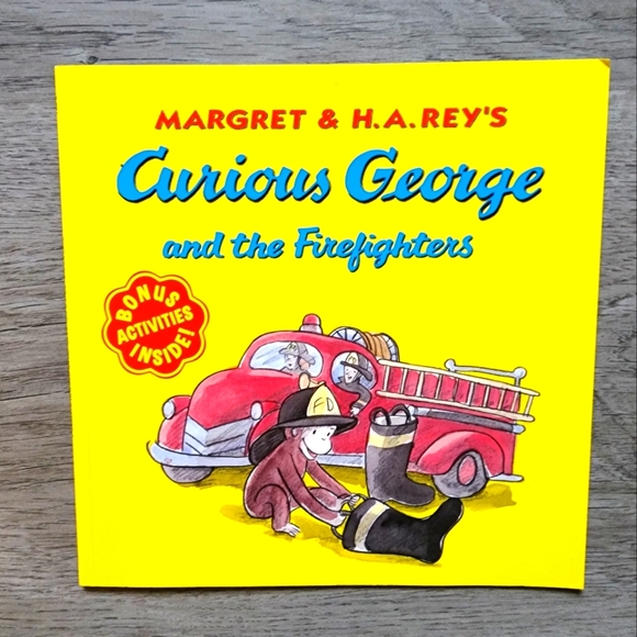 Curious George and the Firefighters Vintage Children's Illustrated Fiction Book - Picture 1 of 11